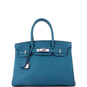 Hermes Birkin 30 Blue Togo with Palladium Hardware